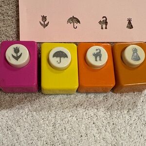 Set of Nine Colorful Craft Punches